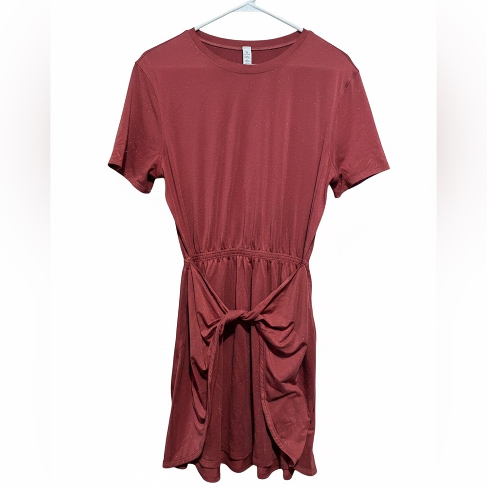 Lululemon Athletica Burgundy Tie-Front Mini Dress